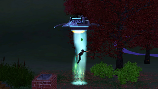 Abducted by aliens in The Sims 3 with the Seasons Expansion Pack.