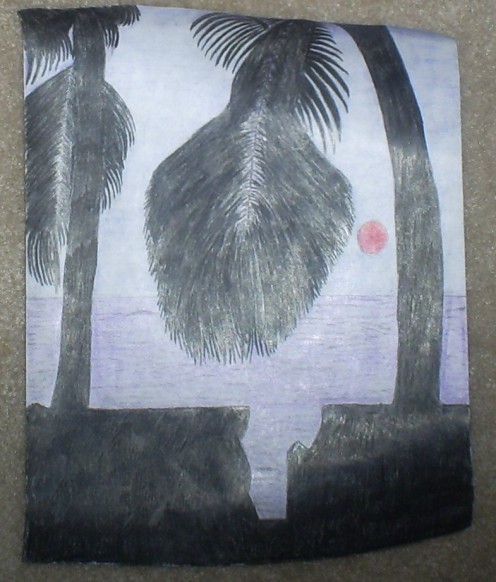 My picture of the Hawaiian sunset is completed.
