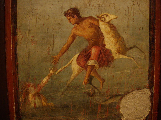 Phrixos and Helle, from a Roman fresco found in Pompeii