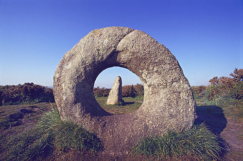 Men-an-Tol Megalithic stone, Cornwall England