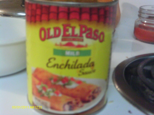 Enchilada sauce vy Old El Paso makes this recipe easy to make.