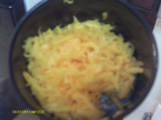 Add shredded cheese-I use cheddar, but use a mixture if you want.