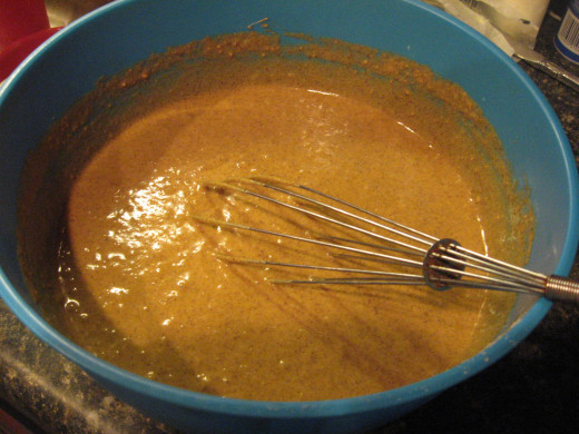 Whisk ingredients until batter is smooth and shiny.