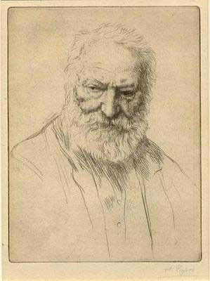 Victor Hugo, drawn by Alphonse Legros