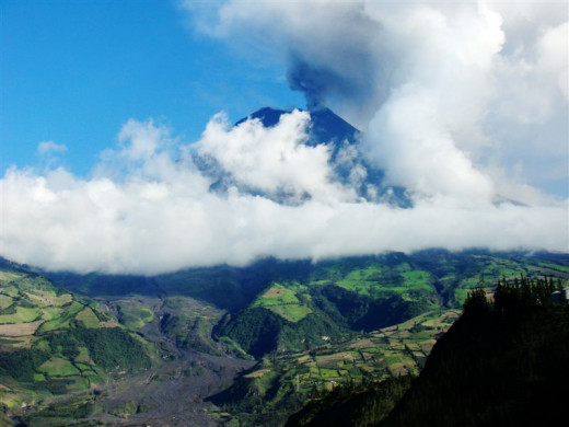 Tungurahua volcano near Banos