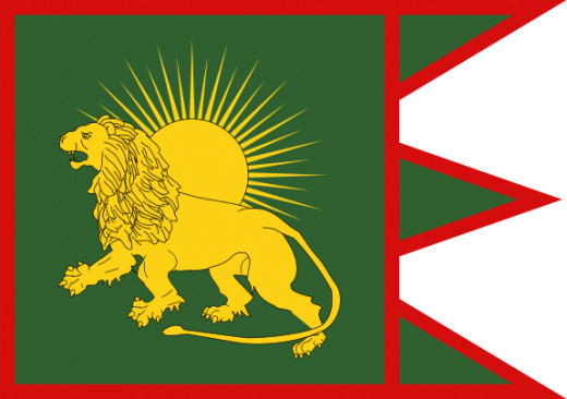 The flag of the Mughal Empire.