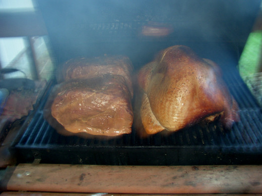 The kids loved learning how to prep for smoking some of their favorites - poek butts and turkey.