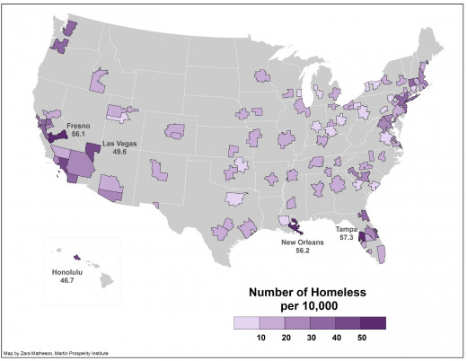 Homeless spots in the USA