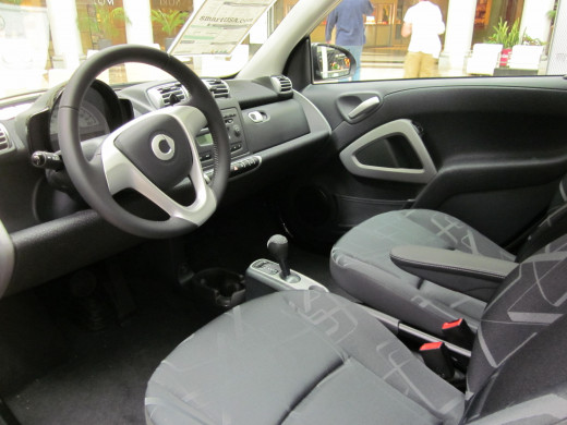 Interior view of a Smart Fortwo