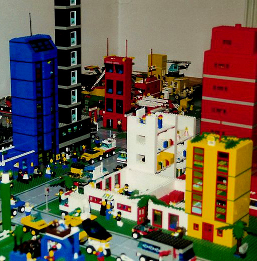 A city made out of LEGO bricks.