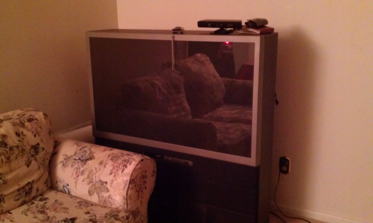 Fig 1. A Large Screen Projection TV Hogging Up Living Room Space.