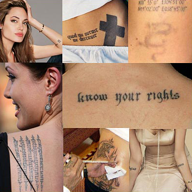 Angelina Jolie Tattoo's