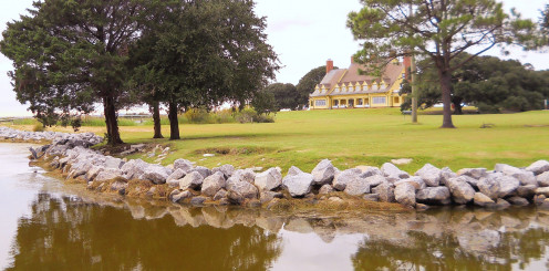 The Whalehead Club is my favorite spot in the Outer Banks.  It's surrounded by the Currituck Sound and has great views of the Currituck Lighthouse.