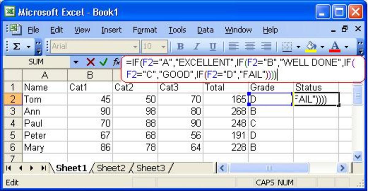 Calculations in Excel 2003