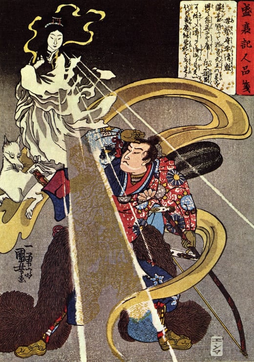 Inari appearing to a warrior.