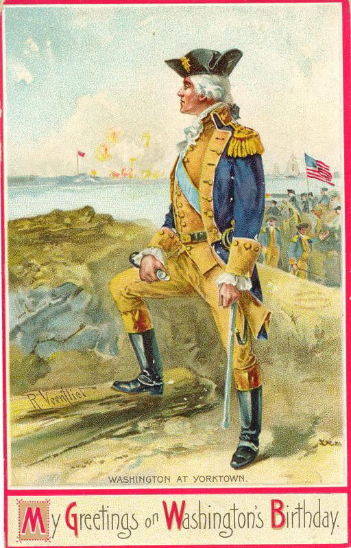A greeting card for George Washington's birthday -- used long before there was a Presidents Day