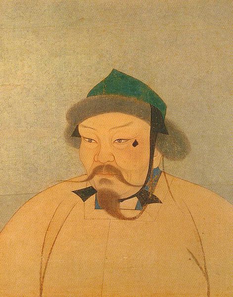 Genghis' son and successor Ogedai Khan, whose death in 1241 halted the Mongol advance into Europe.