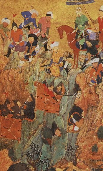 Timur's army attacks the survivors of the town of Nerges, in Georgia.