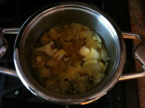 Artichoke Soup cooking