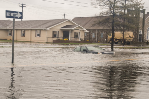 Flooding in Maryland during Superstorm Sandy, 2012. Government responded well after the disaster. But infrastructure improvements before the storm could have prevented lots of damage that did occur.