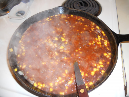 Too runny! See all the taco sauce pooling on top of the filling?