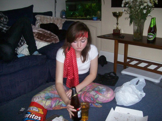 Tattoo print tights and a normal scarf around my head is another norm for me. Tattoo print tights and a normal scarf around my head is another norm for me.