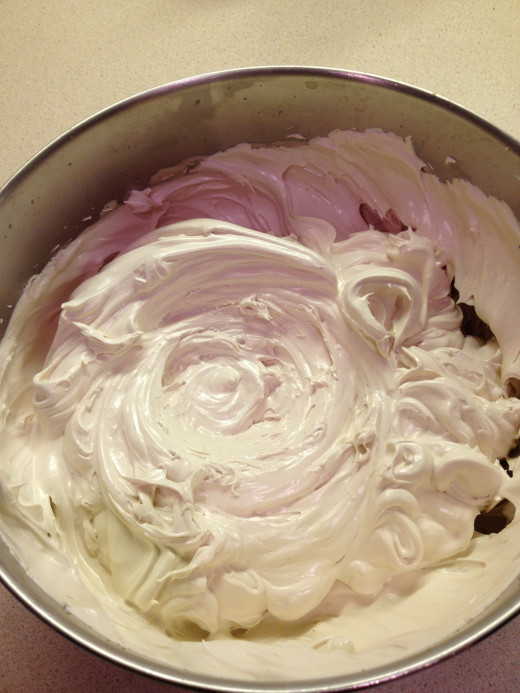 The whipped filling looks thick and creamy when complete.  