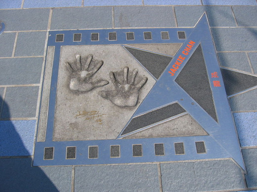 Jackie Chan's star on the Avenue of Stars in Hong Kong was photographed by Terence Ong on December 19, 2005.