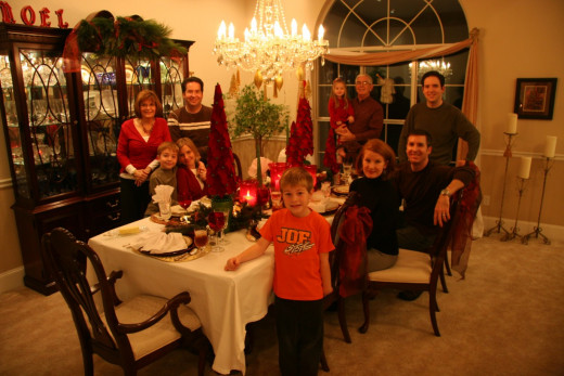 family at christmas dinner