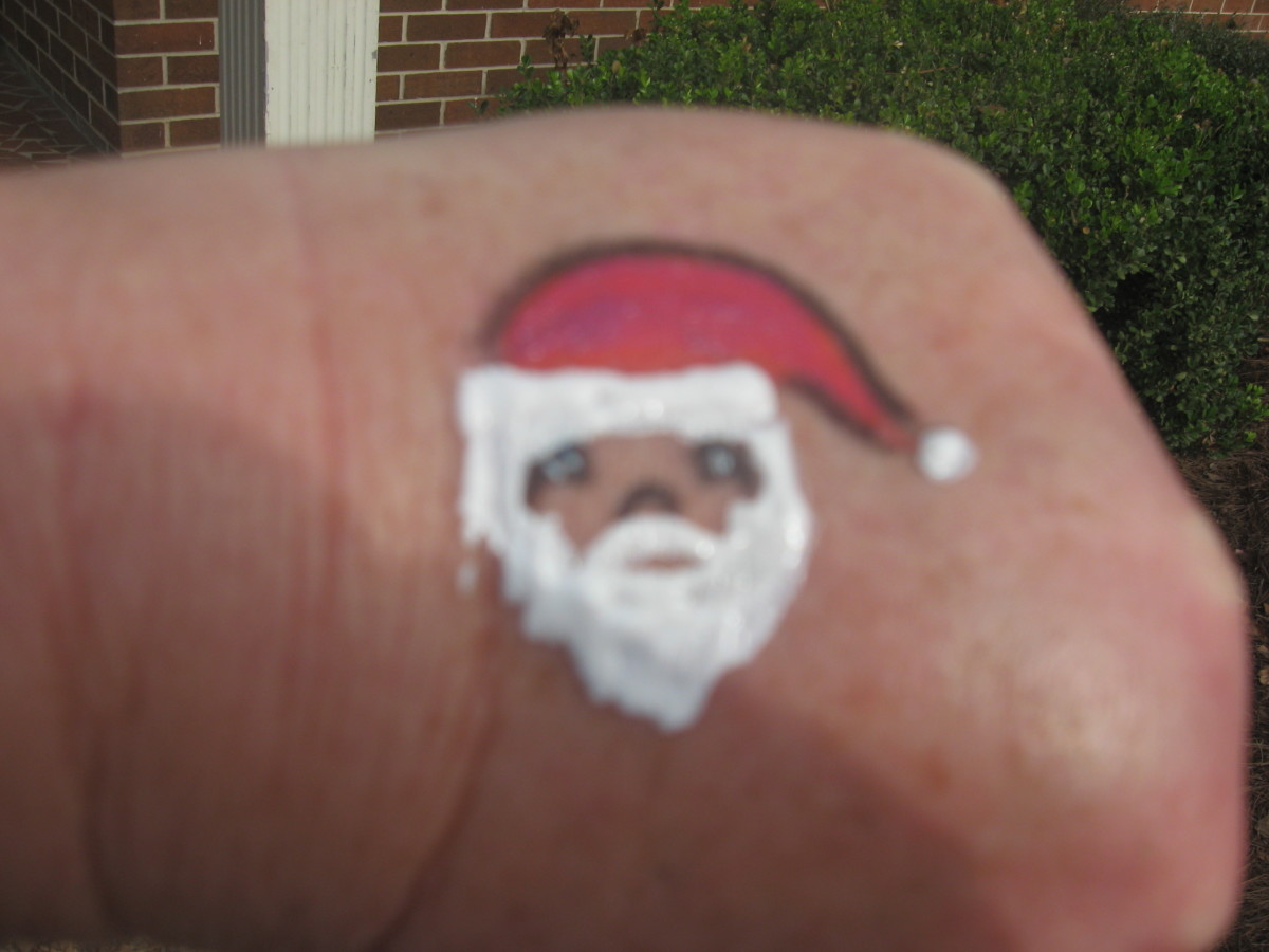 If you can make a circle and a floppy triangle, you can make a Santa face.