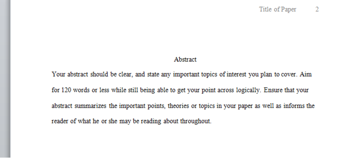 Apa abstract essay example