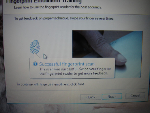 Finger print tested to verify the connection