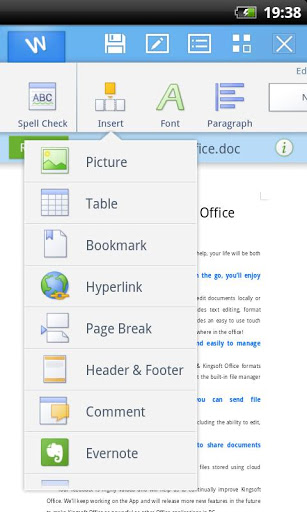 Kingsoft Office 5.2.1 - one of the best office apps