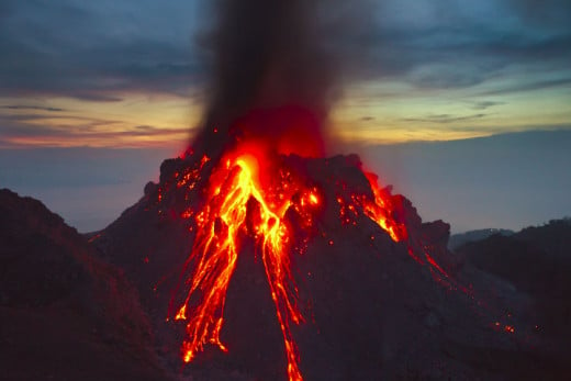 The Paluweh volcano in Indonesia is very active and creating a lava dome.