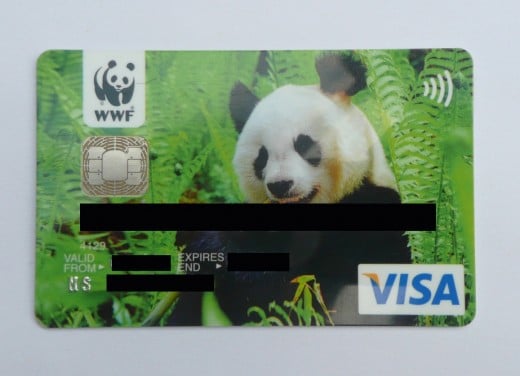My WWF credit card (with details blanked out.)