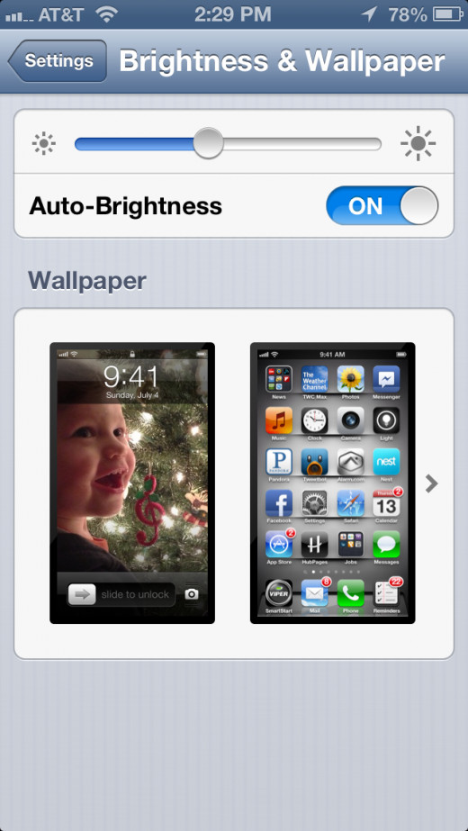 Lower your brightness in "Brightness & Wallpaper"