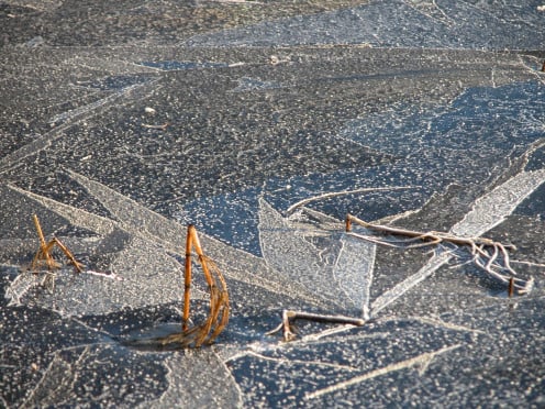 Ice Patterns On Lake