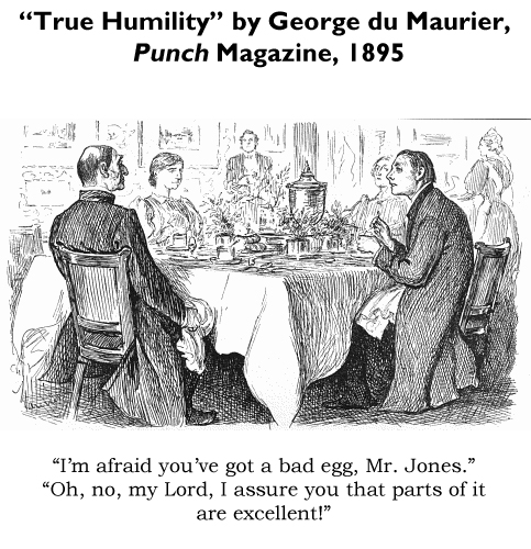 Famous cartoon from the 1800s, origin of the phrase "a Curate's Egg."