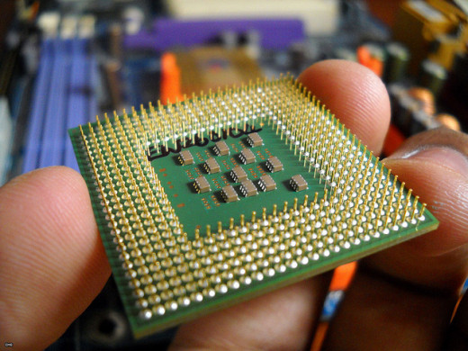 CPU before being set onto the motherboard