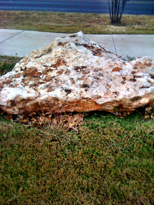 Beautiful large stone situated on office property