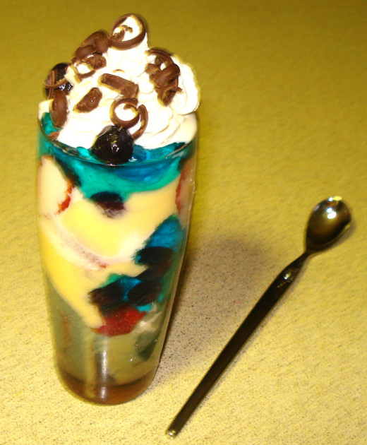 Top with Whipped Cream and Decorate With Blueberries and Chocolate Shavings