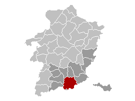Map location of Tongeren, Limburg, Belgium 