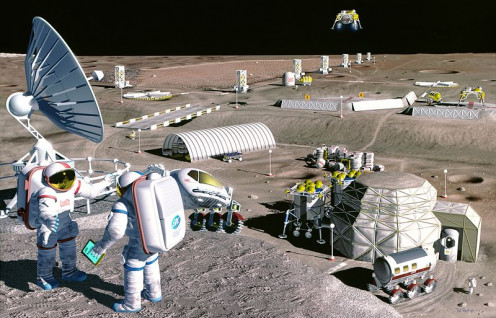 Imagined Lunar mining facility. 