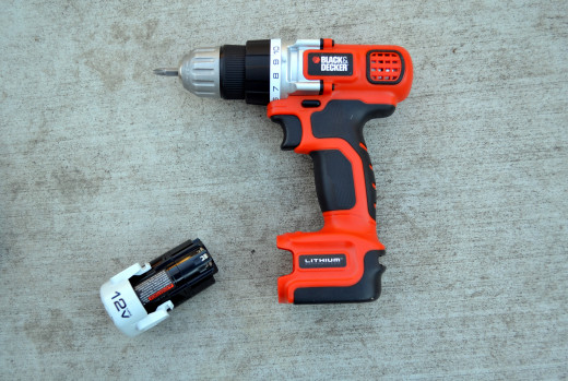 With battery removed.  One nice feature is that these batteries are easily found online and reasonably priced should you want a second one or have one go bad.