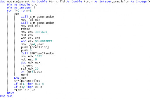 An example of assembly language programming in FreeBasic.  FreeBasic also has reasonable pointer handling capabilities. 