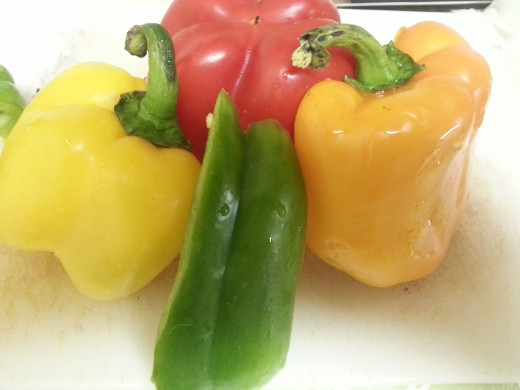 Yellow, Green and Red Capsicum