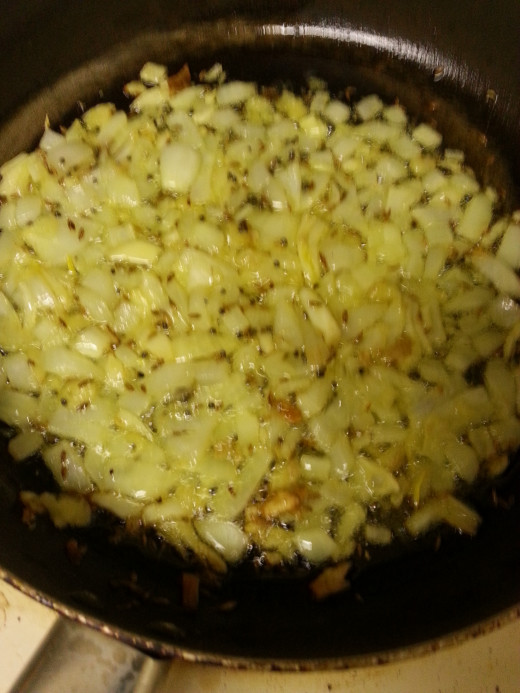 Fry Onion, Ginger and Garlic