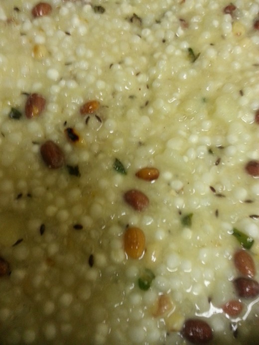 Cooked Pearl Tapioca light carbohydrate tasty Dish. Ready to be eaten !