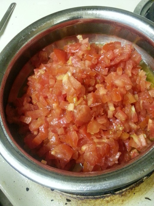 Add chopped tomatoes