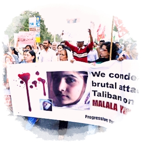 Pakistan, 2012: Muslims across the country condemned terrorists for attacking a 14 year old girl